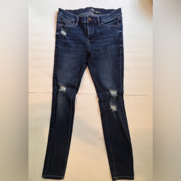 Soho NY&C Legging Denim Jeans Womens Size 2 Dark Wash Distressed Stretch Blue - Picture 1 of 10
